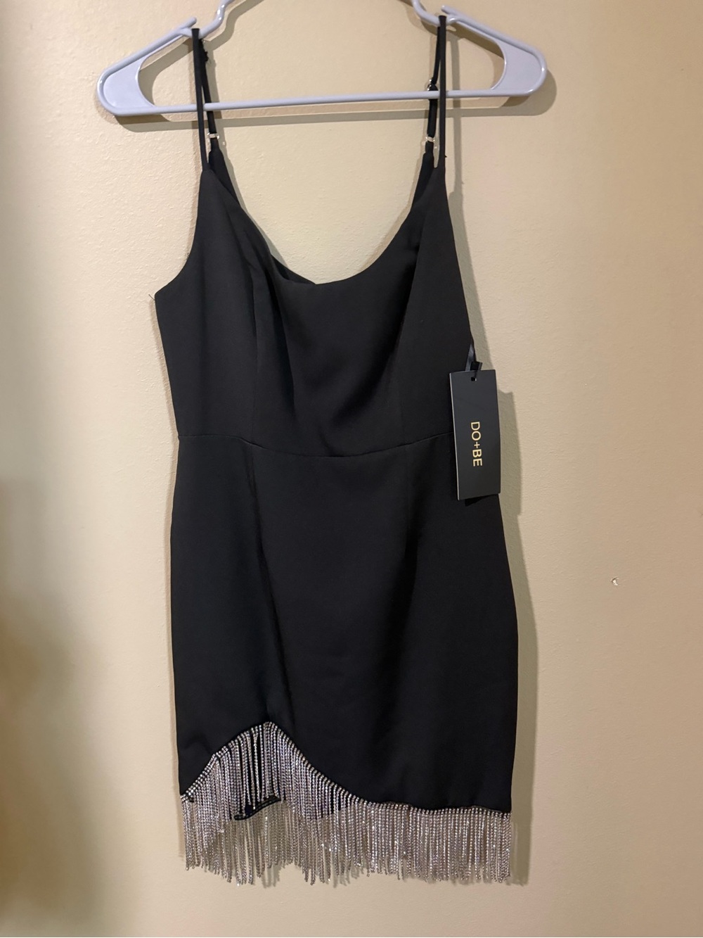 DO+BE Black Fringe Hem Mini Dress